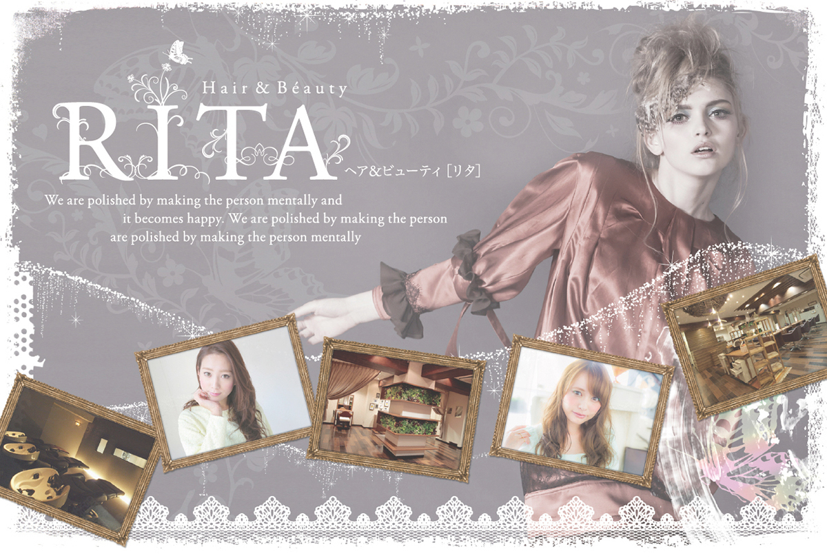 ヘア＆ネイルサロン『RITA』様のDM・ポストカード（ハガキサイズ）